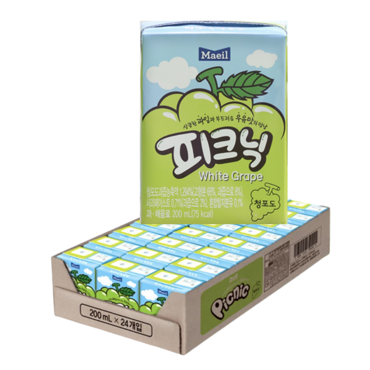 매일유업 피크닉 사과 200ml x 24팩 음료수 : 스낵365