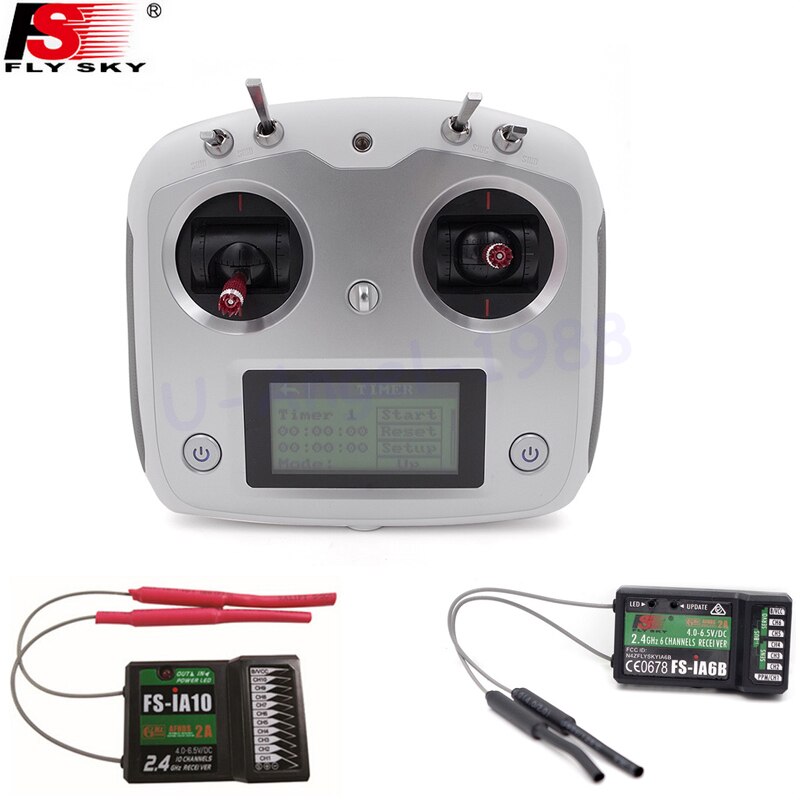 Flysky FS-i6S 원격 컨트롤러 10CH 2.4G FS-iA6B FS-iA10B 수신기 RC 비행기 Quadcopter Multirotor 무인 항공기 : 대박월드