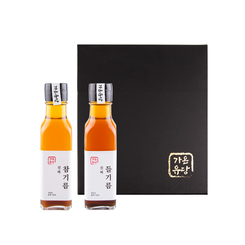 우리동네 방앗간 참기름 선물세트(참기름200ml+들기름200ml+볶음참깨100g중 택2) : 가온유당