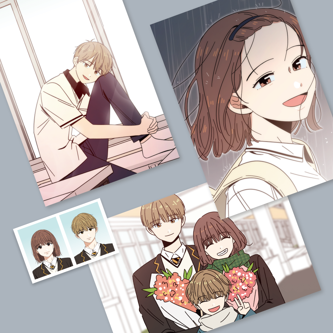 (재입고 예정 없음) 청춘 블라썸 일러스트 카드 세트 +소망, 하민 증명사진(한정수량) : 재담미디어
