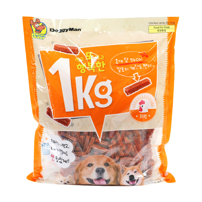도기맨 1kg 저키 치킨 강아지 대용량 간식 일본산 : 훼밀리펫