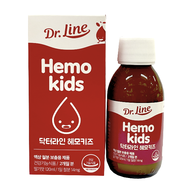 닥터라인 헤모키즈 액상 철분제 딸기맛 [비헴철] - 120ml [2개월분] : 엠제이케어