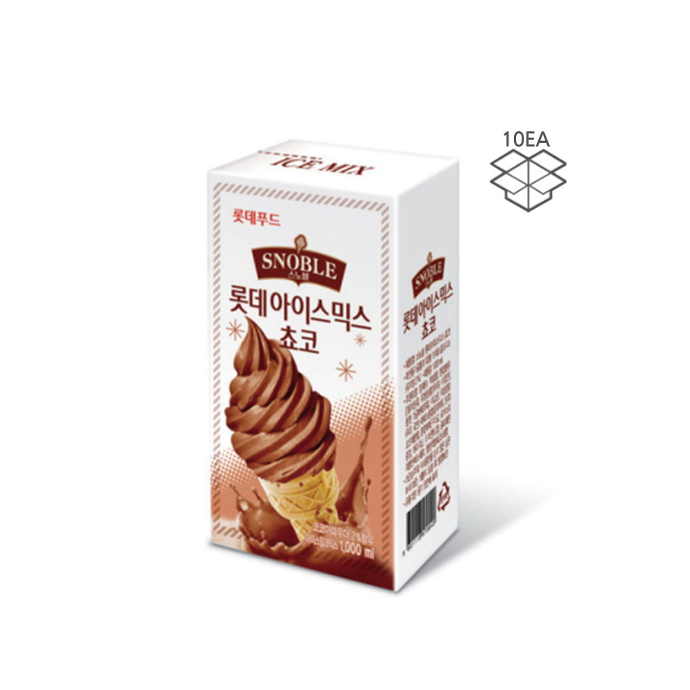 소프트아이스크림 스노블 롯데 아이스믹스 초코 (1L x 10ea) : 커피마켓어스