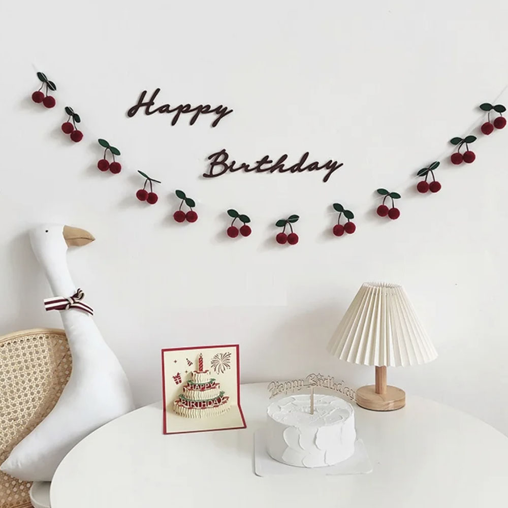 생일가랜드 생일파티용품 체리펠트가랜드 세트 : 파티프로젝트1659