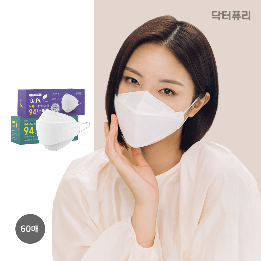 닥터퓨리 KF94 미세먼지 황사마스크 60매 (오리지널/뉴에스 x 대/중/소/소소) : 닥터퓨리