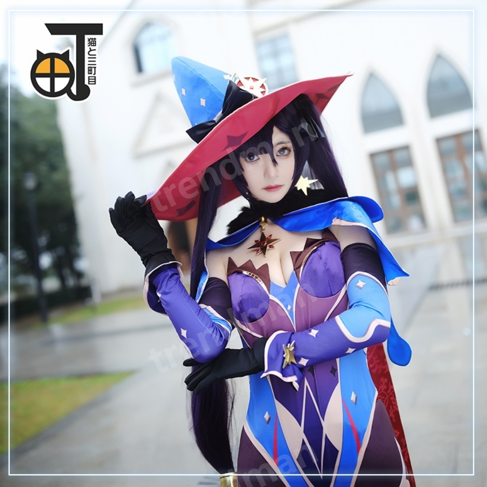 원신 모나 코스프레 cos 슈트 Mona 풀 세트 의상 여성 코스튬 : 트렌드만