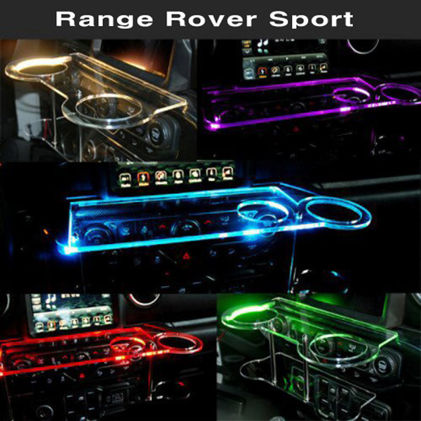 랜드로버 레인지로버 스포츠 2세대 트윈컵홀더 2단 무중력테이블 USB 5V LED 차량용 식탁 선반 트레이 핸드폰 스마트폰 거치대 컵홀더... 