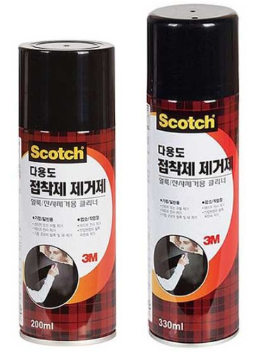 3M 스카치 얼룩 잔사 접착제 제거제 200ml 스티커 끈끈이 찌든때 스프레이 제거제 : 에듀박스