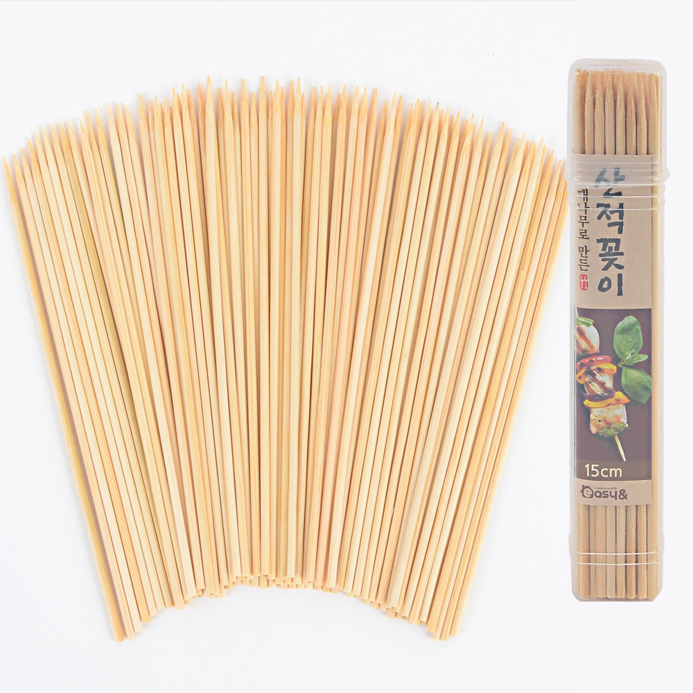 산적꽂이 15cm 샌드위치 버거꽂이 꼬치 일회용 대나무꼬지 꼬챙이 산적이쑤시개 : 밤지마켓