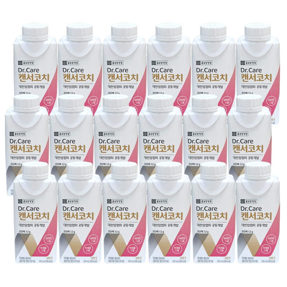 종근당건강 DR.Care 캔서코치 암환자 영양식 담백한맛 200ml x 18팩  -DL- : 디카라이프 주식회사