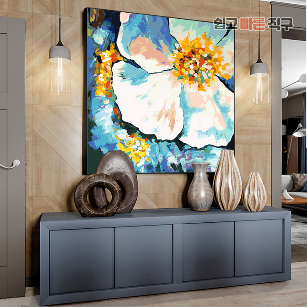 40X40 대형 꽃잎 그림 유화색칠하기 DIY 그림 그리기 페인팅 명화 캔버스 취미 : 쉽고빠른직구
