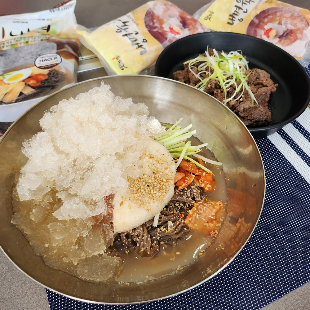 수제 돼지갈비 맛 양념 왕구이 300g+냉면2인 세트 : 밀키트맘
