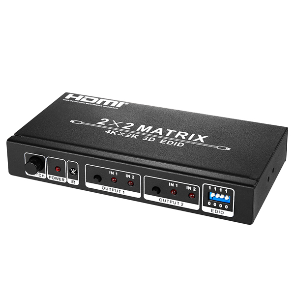 NEXT-2202HDM 2x2 4K HDMI 매트릭스 스위치 HDCP / IR 리모컨 / HDMI 선택 분배기 / 모니터 TV PC 노트북 : 호텍 HOTEC