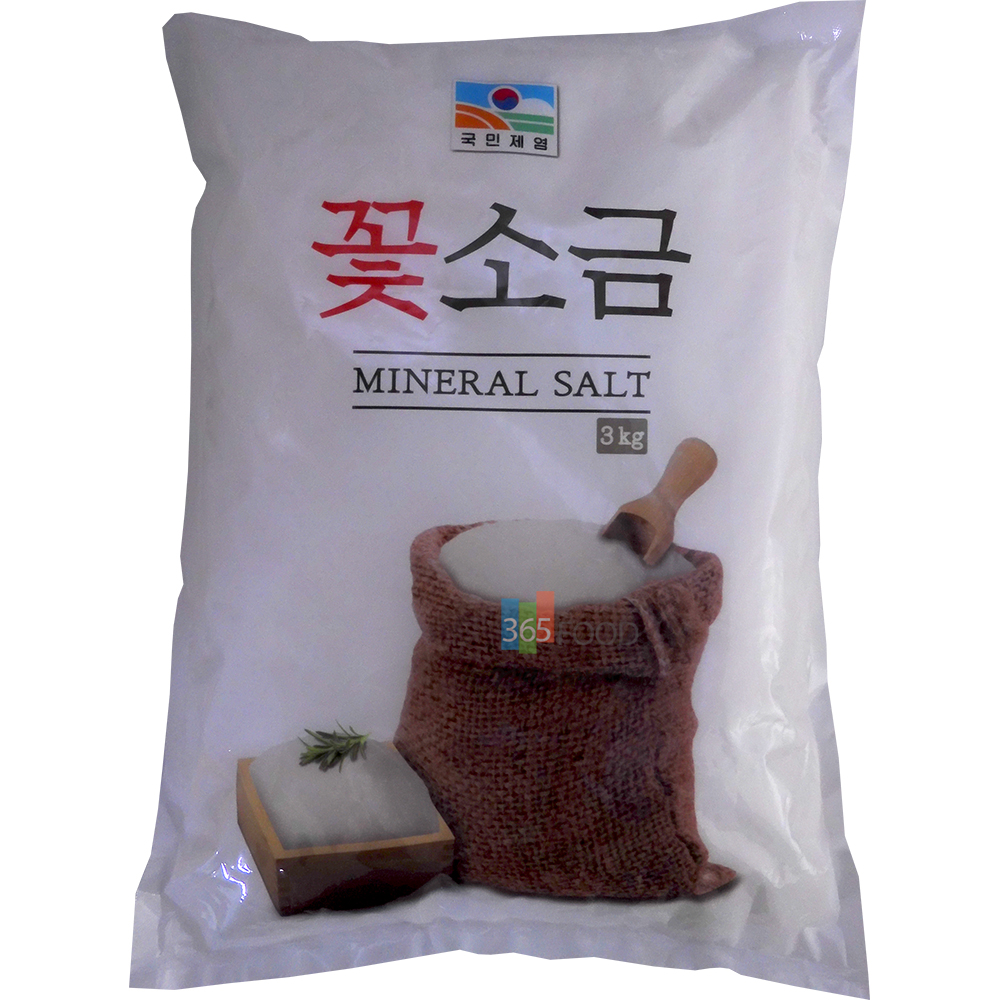 국민제염 꽃소금 3kg : 식자재 식료품 도매 365