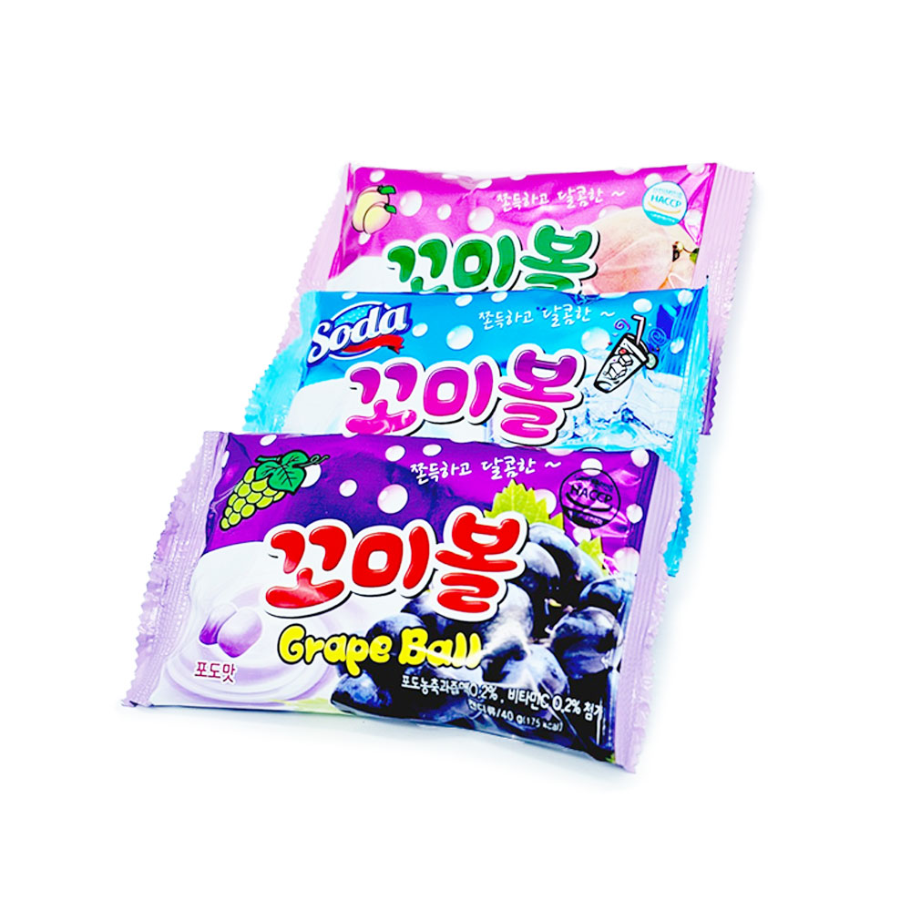 [대현물산] 꼬미볼 복숭아맛 40g 새콤달콤 츄잉 캔디 : 까까프렌즈잇츠