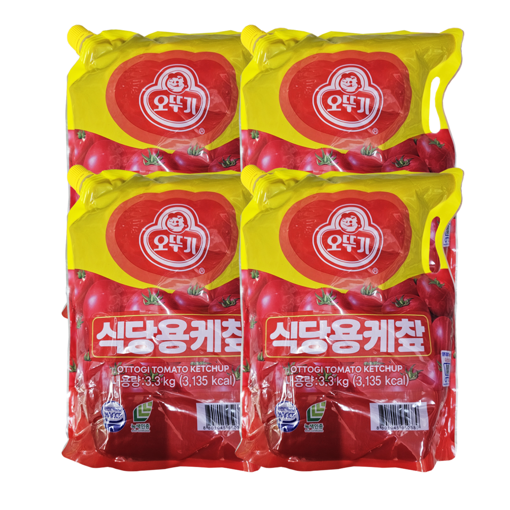 오뚜기 식당용 케챂 1박스 3.3kg X 4개 케찹 케첩 토마토 스파우트 팩 대용량 업소 : 곰소할인마트
