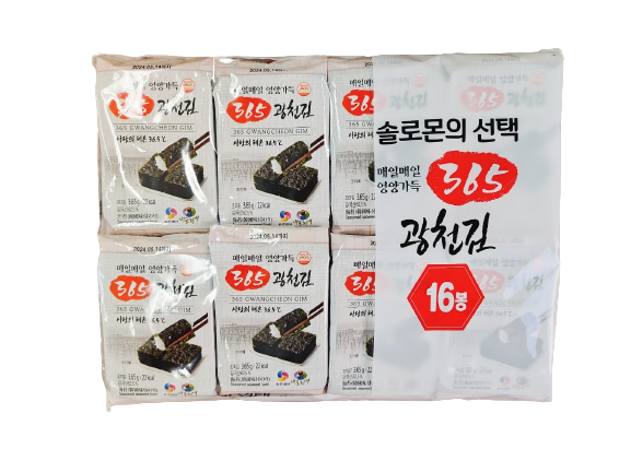 365 광천김 도시락 조미 김 재래 김 (3.65g X 16봉) : 건어물 천지