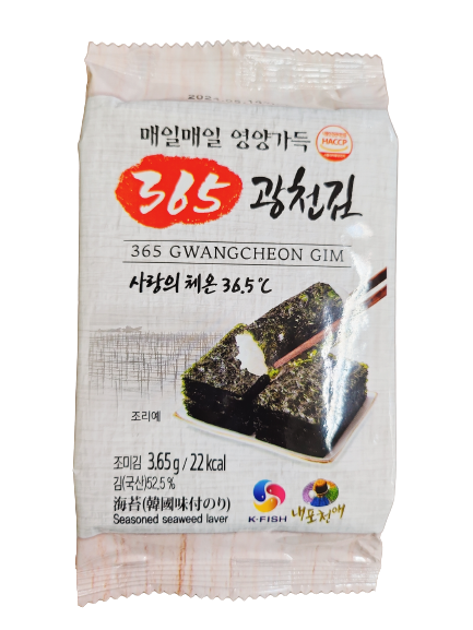 365 광천김 도시락 조미 김 재래 김 (3.65g X 16봉) : 건어물 천지