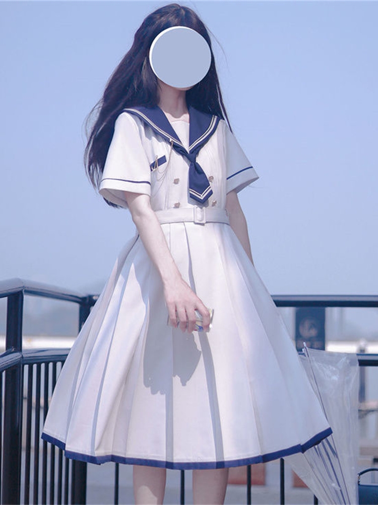 세일러복 교복 애니 일본 만화 세라복 이벤트 여고생 코스프레 코스튬 놀이공원 세트 상하의 : Medrar