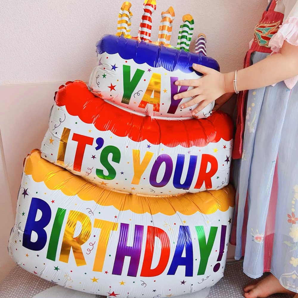 3단케익호일풍선 생일파티 이벤트용품 : 심쿵스파티