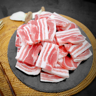 돼지고기 옛날삼겹살 대패삼겹살 삼겹살 구이용 1kg(500x2ea) 냉동 한성미트뱅크 : 한성미트뱅크