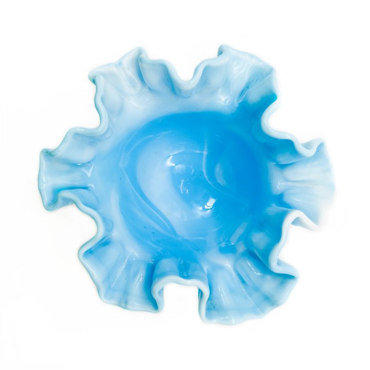 Antique 펜톤 홉네일 블루 마블 Hobnail Blue Marble 컴포트 디저트 케이크 스탠트 카페그릇 아트글라스 빈티지 장식소품 : 블루로렐 USA