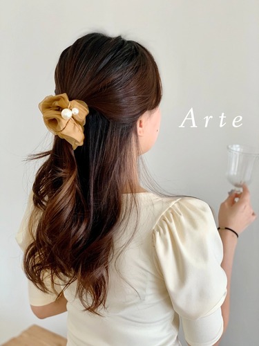포인트 진주 곱창머리끈 헤어밴드 똥머리 머리끈 3color : 아르테 A r t e