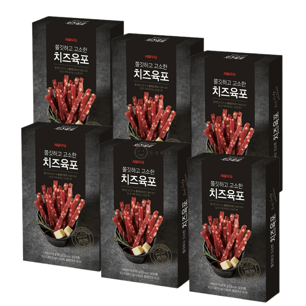서울우유 치즈육포 혼술 와인안주 간식 60g 6봉 : 하이로지스