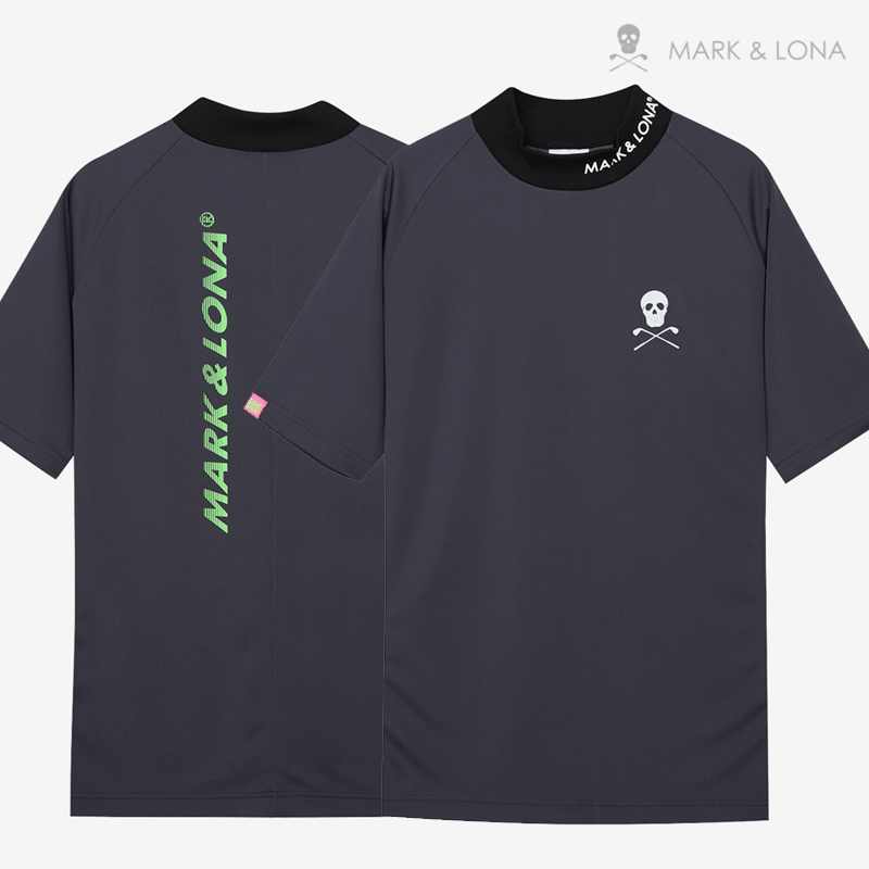 마크앤로나 JADED 모크넥 스컬 남성 골프티 DG : SOMETHING4U