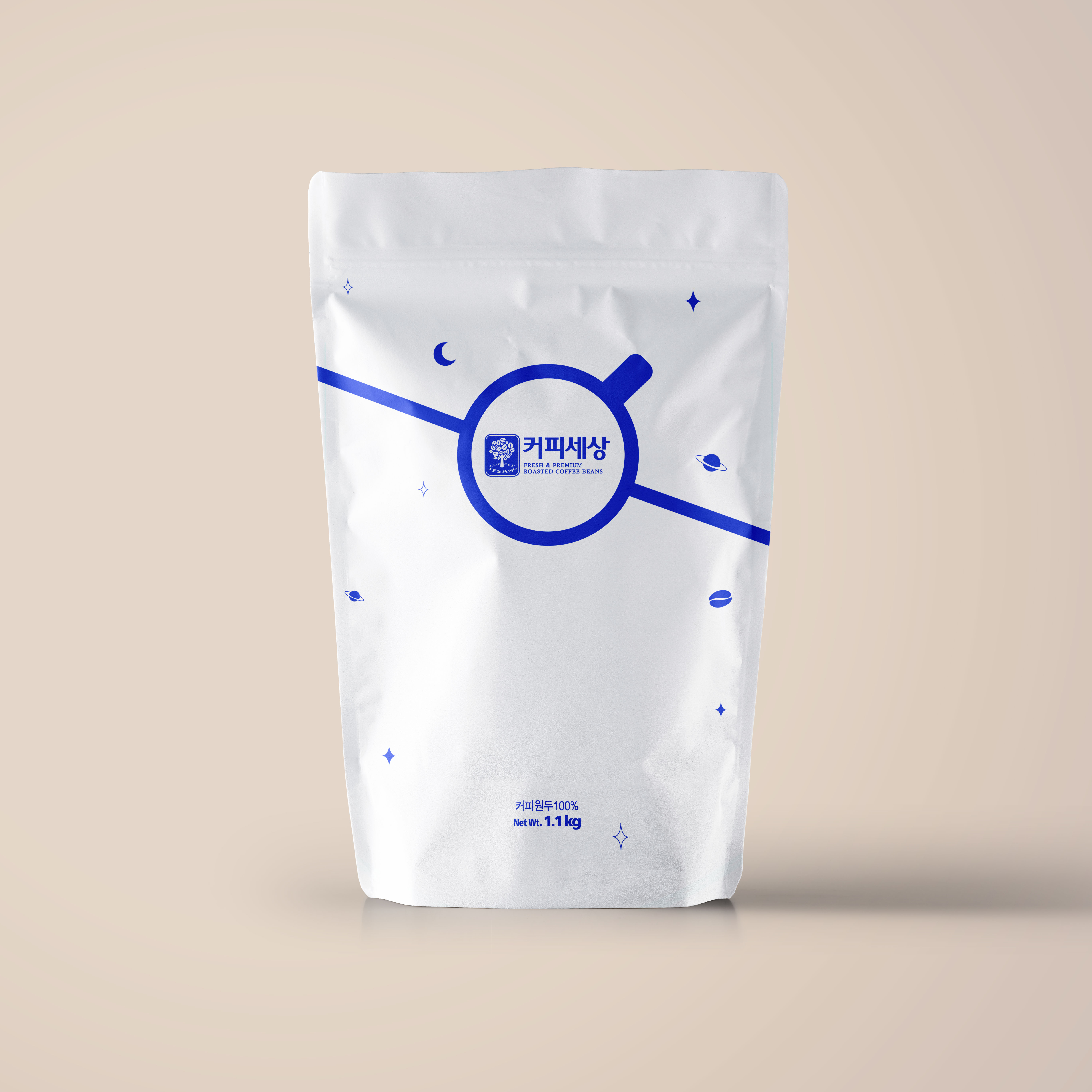 커피세상 당일로스팅 원두 홀빈 1.1kg 베이직라인 하우스블렌드 분쇄선택 지퍼백포장 : 커피세상