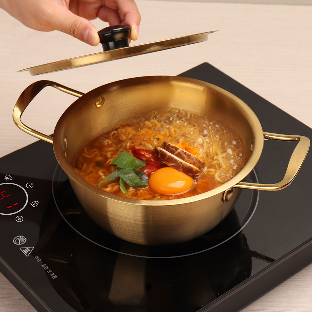 [인덕션 라면 냄비] 찌개 노랑 양은 알루미늄 티타늄,1호 : 쿡차