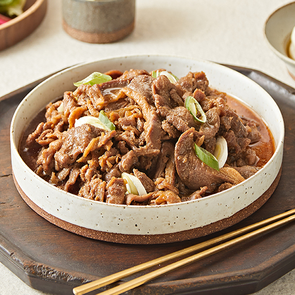 달콤 짭쪼름한 간장 소스로 맛있게 만든 더 얇아서 맛있는 오리 간장 불고기 400g : 정다운mall