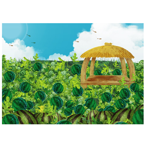 수박현수막 원두막 포토존 어린이집 유치원 여름현수막 제작 140x100cm 454번 : 키즈나래디자인