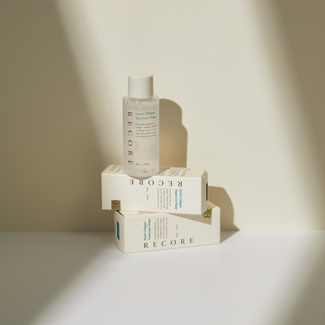 리코어 하이드라 콜라겐 트리트먼트 워터 50g x 4개 여행용키트 유통기한 2025-07-24  0초토너 24시간 보습 (샤쉐40개 증정) : RECORE