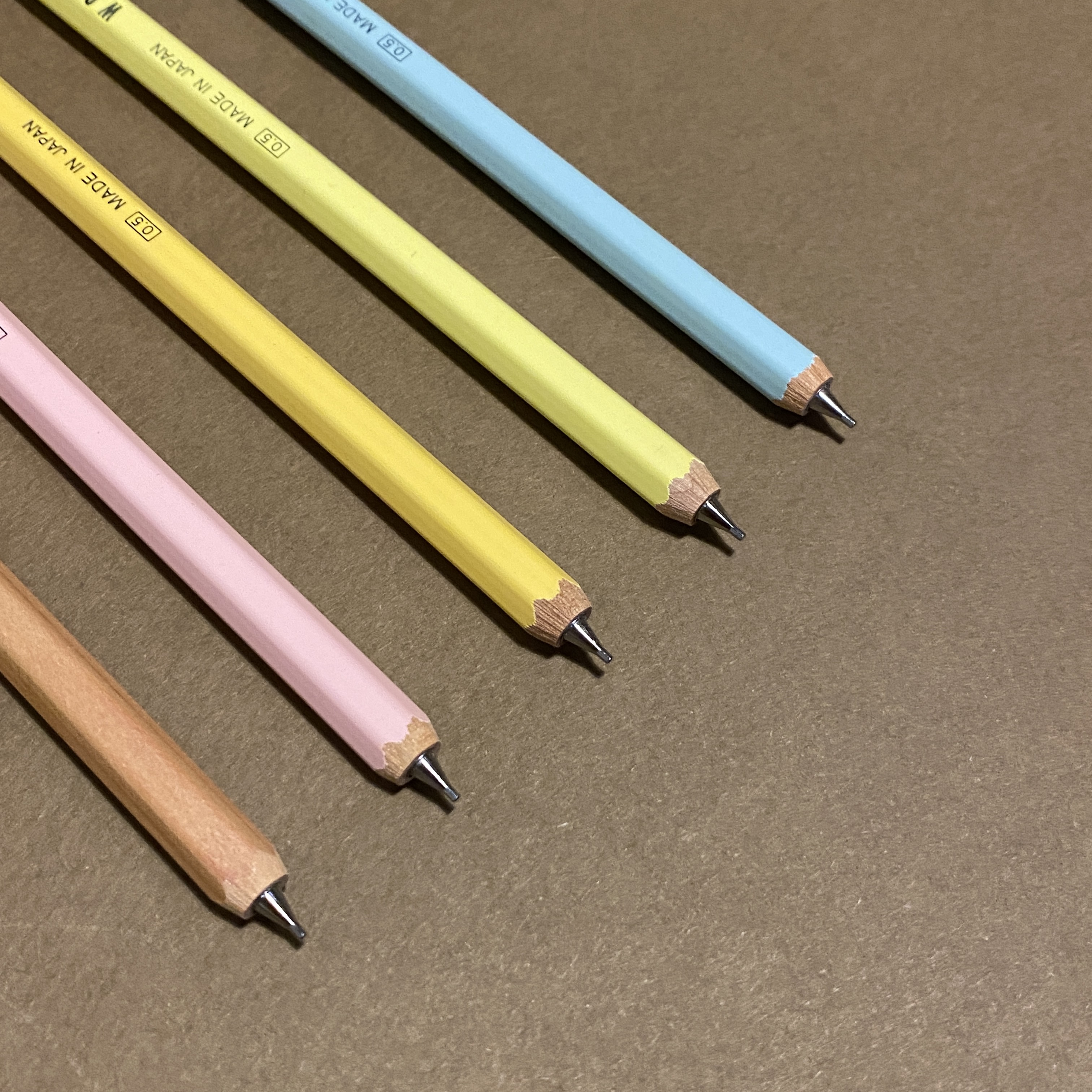 키타보시 KITABOSHI 우드 노트 목재 샤프 0.5mm_6color : 포케츠