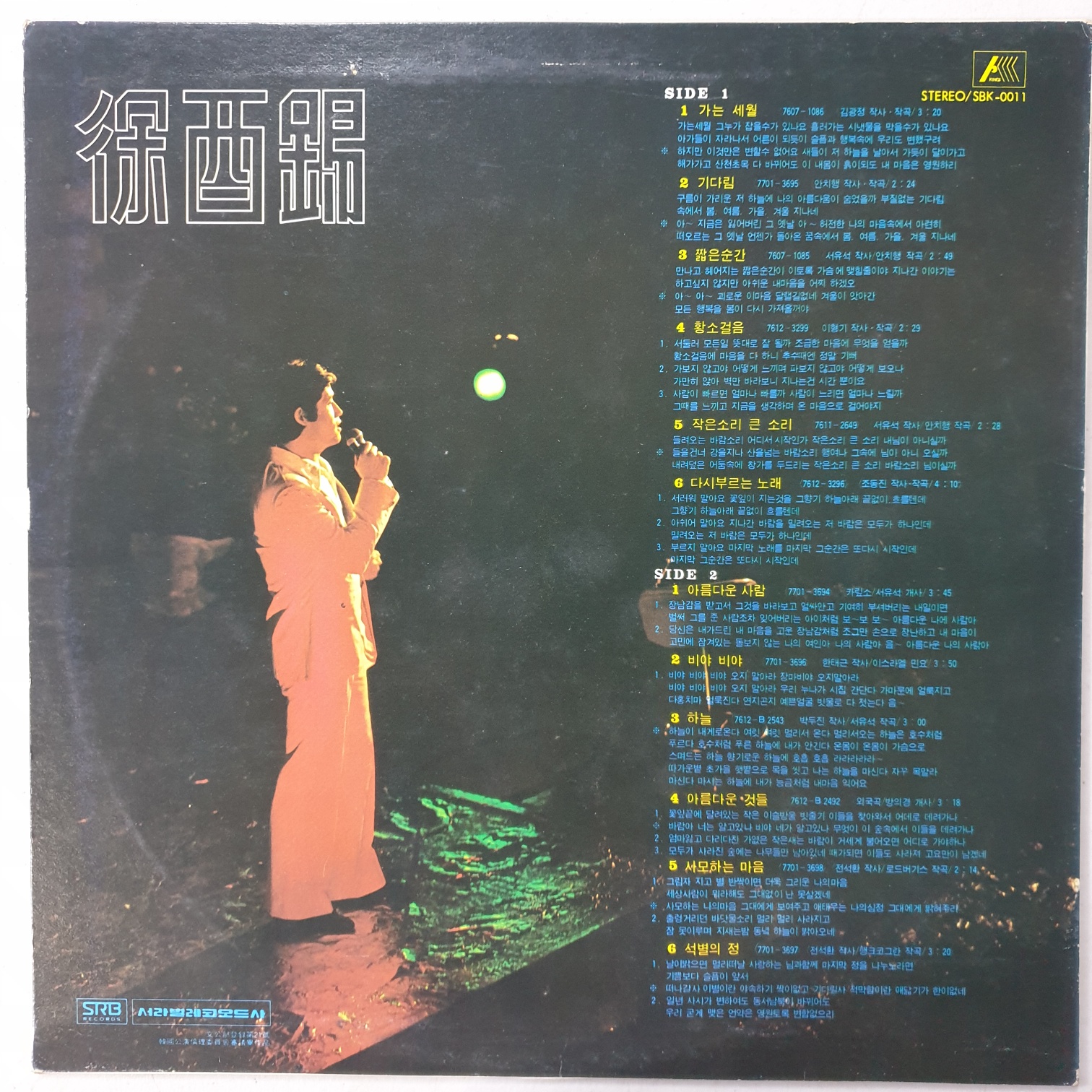 서유석  가는 세월 아름다운 사람  중고 LP : 꾀꼬리음악사