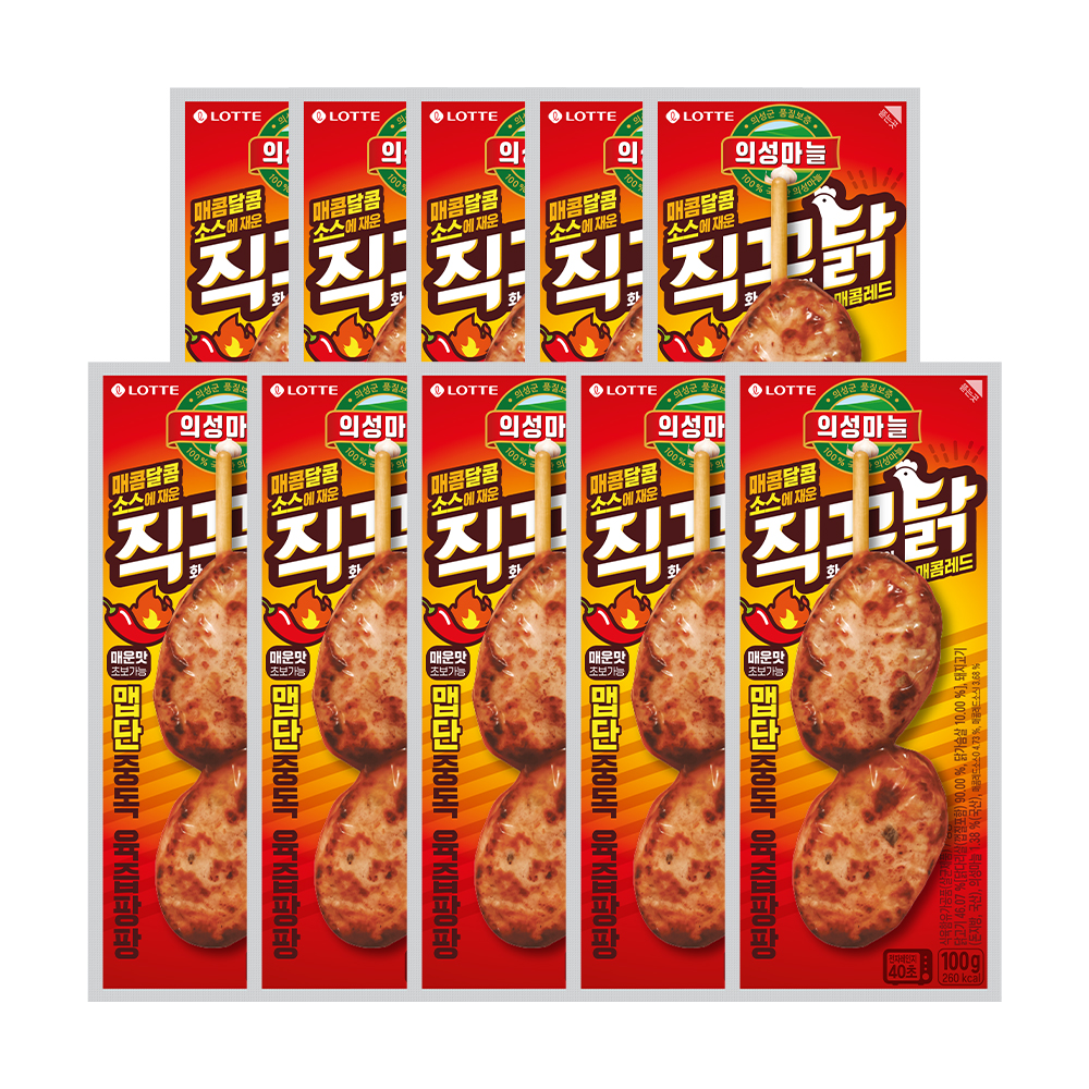 [본사직영] 의성마늘 직꾸닭 리얼간장 100g, 10개 : 롯데웰푸드
