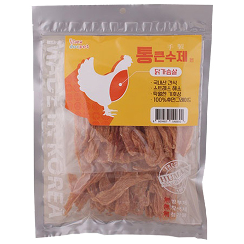 네츄럴EX 육포 통큰수제 닭가슴살, 200g, 1개 : 바른펫