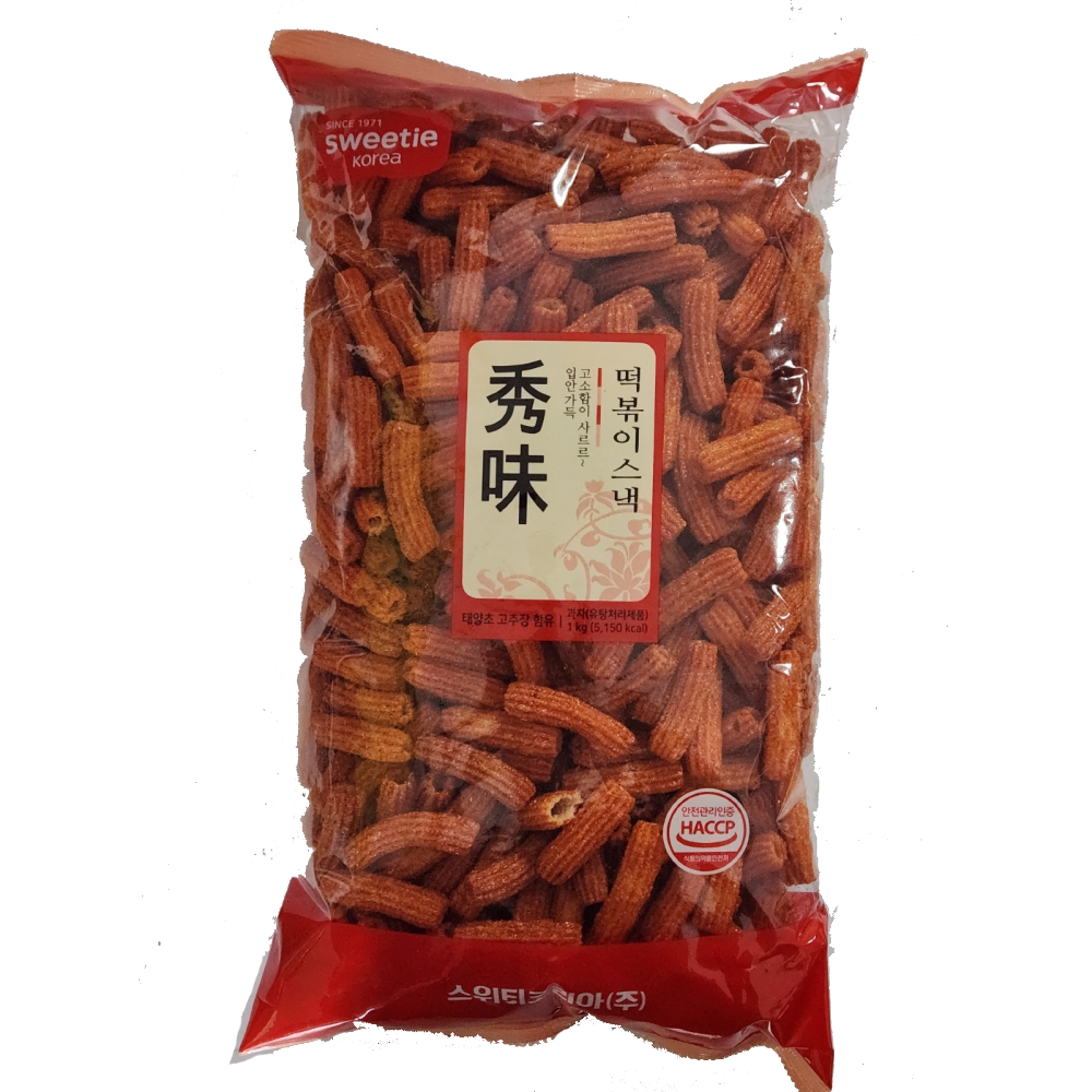 스위티코리아 떡볶이스낵 1kg 안주거리 술집 기본안주 옛날과자 대용량 업소용 식당용 가맥 : 곰소식자재