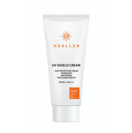 에스테틱 힐렌 유브이 쉴드 선크림 50ml SPF50+ PA++++ 촉촉한 순한 해외여행 혼합자차 비건선크림 : 윤슬코스메틱