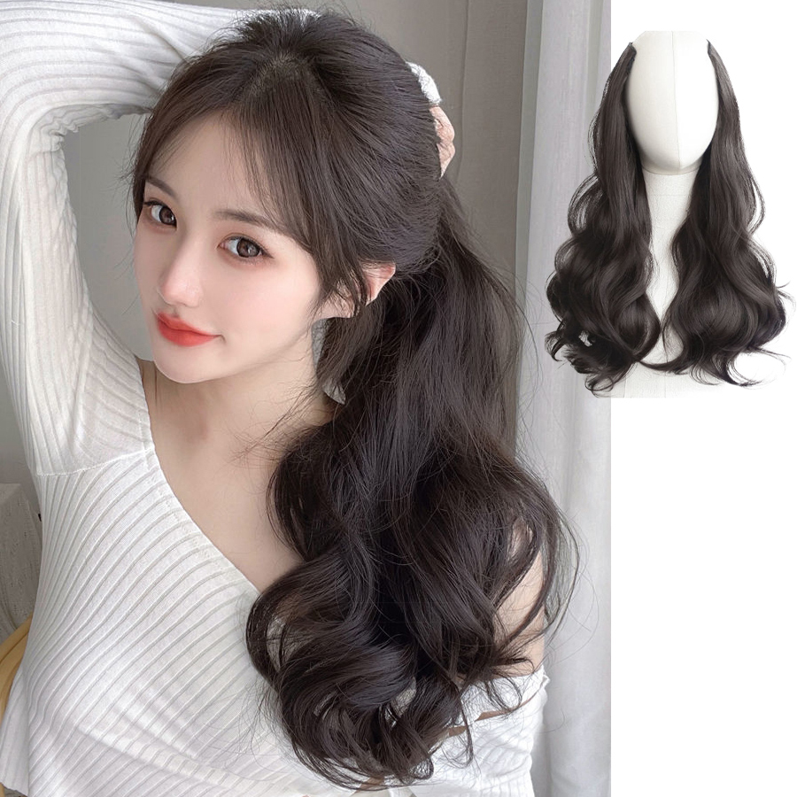 헤어피스 붙임머리 부분가발 셀프 똑딱이 패션 여자 가발 : 가발위드