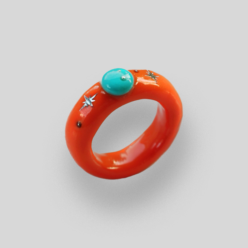 JAMJAM orange point ring_잼잼 오렌지 포인트링 : 클레이 잼잼
