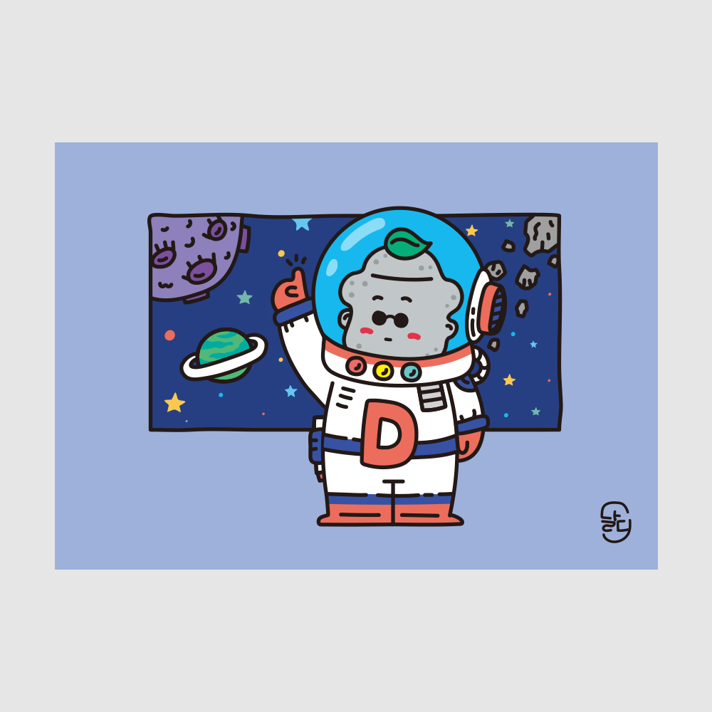 디스코 제주 손그림 엽서-우주하르방 : 날마다디자인