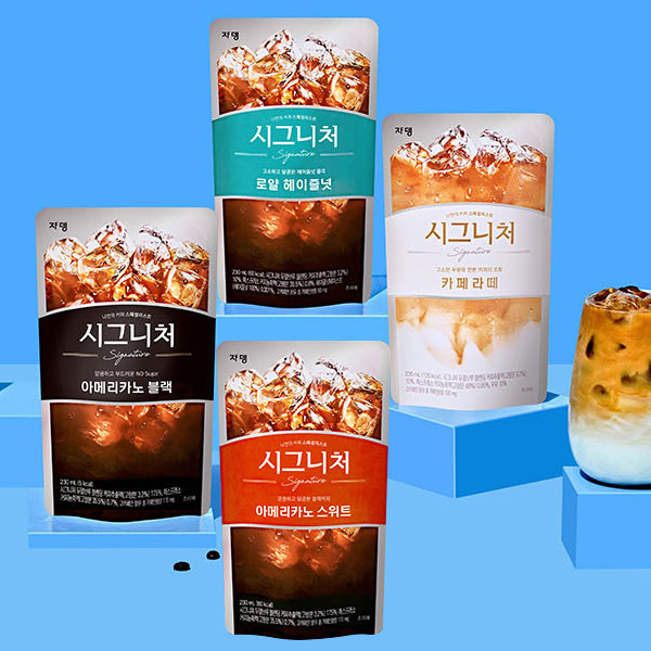쟈뎅커피 아메리카노블랙 스위트 헤이즐럿 복숭아 230ml 각10개씩 / 40개 파우치커피 : 투스타몰
