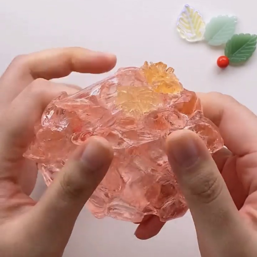 몽글팩토리 피치릴렉서 100ml  투명 아크릴 비즈 목캔디비즈 팔각비즈 크런치 슬라임 : 몽글팩토리