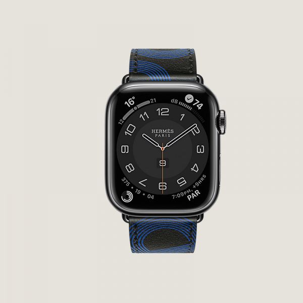 에르메스 스페이스 블랙 시리즈 8 케이스 및 Apple Watch Hermès 싱글 투어 스트랩 41mm - H0009451 02LCW | H0007301야아... 
