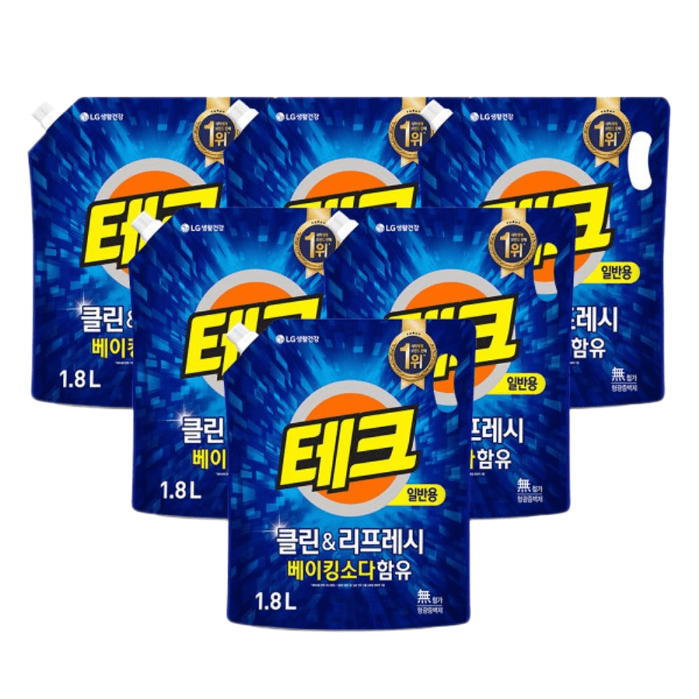 테크 클린앤리프레쉬 리필 1.8L 일반 6개 : 굿셀리스