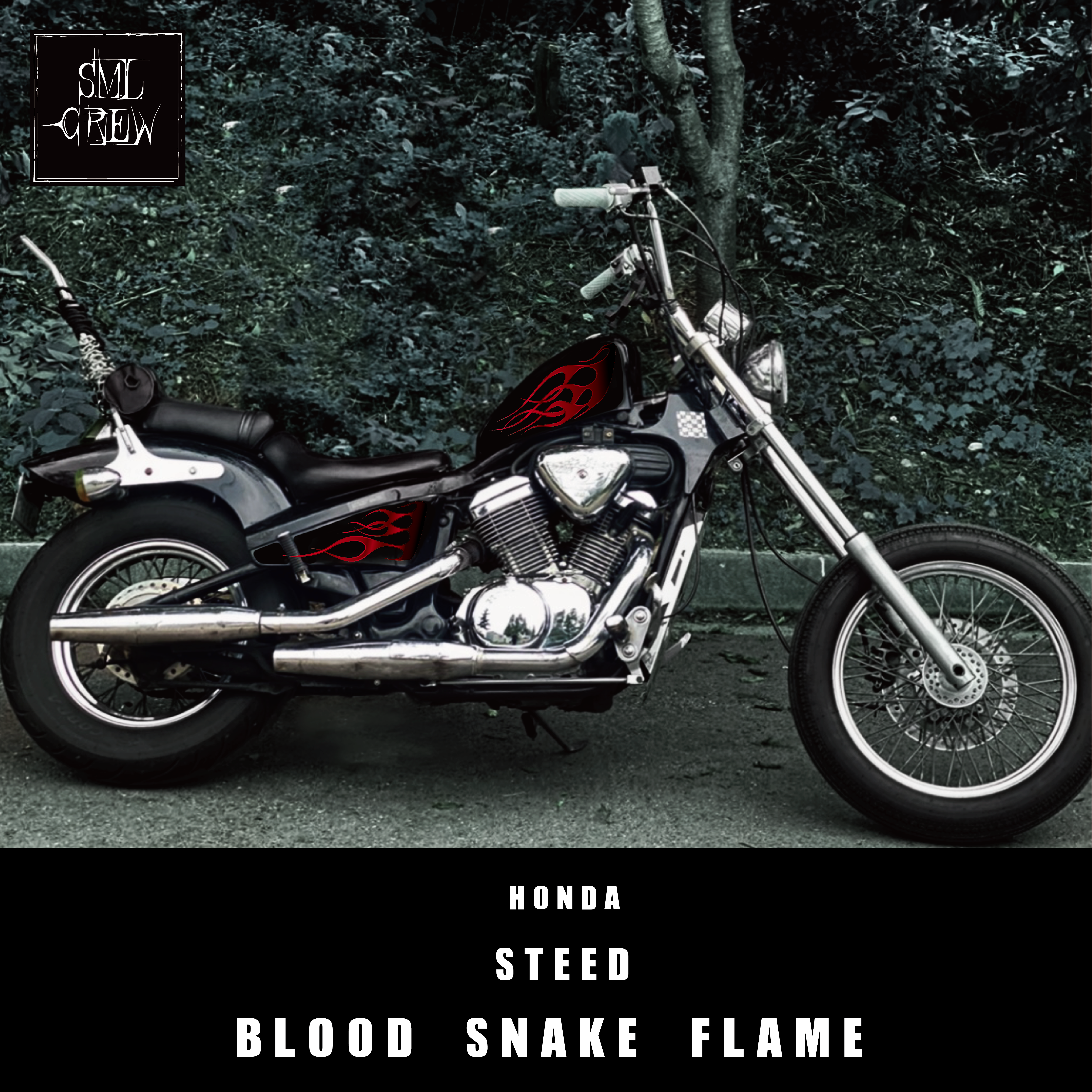 HONDA STEED BLOOD SNAKE FLAME(side)  스믈크루 불꽃데칼 혼다 스티드600 : 스믈크루
