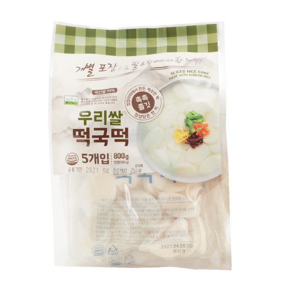 칠갑농산 우리쌀 떡국떡 800g (160g x 5개입) : 칠갑농산