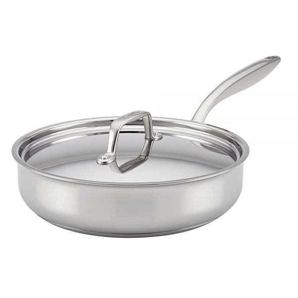 Breville 클래드 스테인리스 스틸 소테 팬 3.5쿼트 실버 : 파랑파랑해